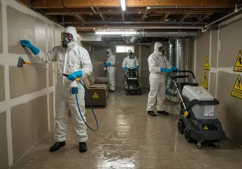 Basement Moisture Removal and Structural Drying process in Sansom Park, TX